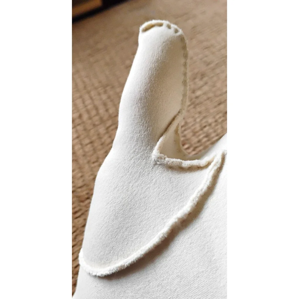 Vintage Handmade Classic Cotton Wrist Gloves Cream Small Pearlcore Rockabilly